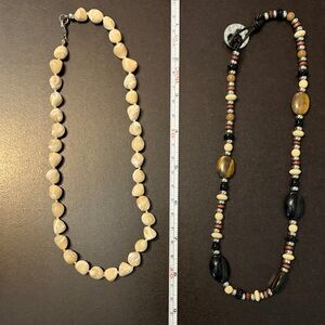 Beige and Multicolor Beaded Necklace Set